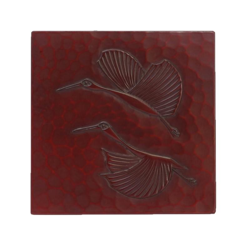 Square small plate (12.5cm) / crane