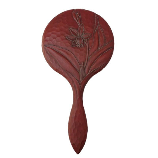 Hand mirror (medium size) / purple orchid