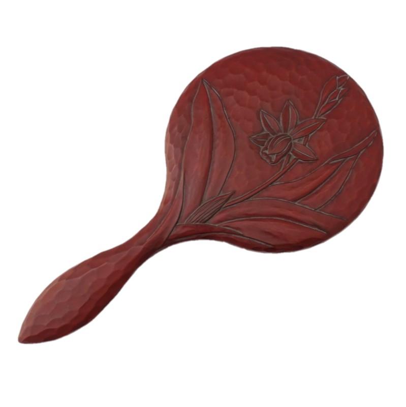 Hand mirror (medium size) / purple orchid