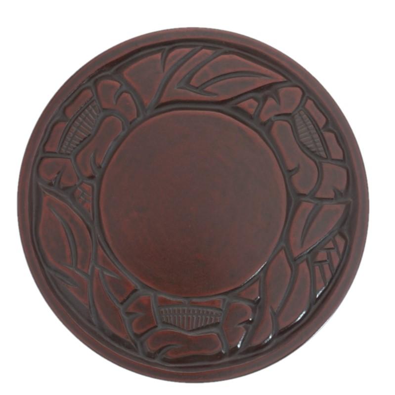 Teapot coaster (13.5cm) / camellia on rim