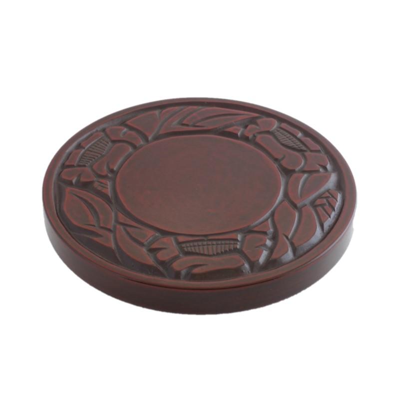 Teapot coaster (13.5cm) / camellia on rim