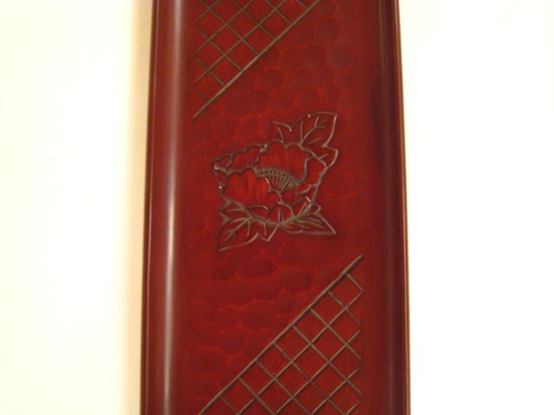 Pen tray / peony and check