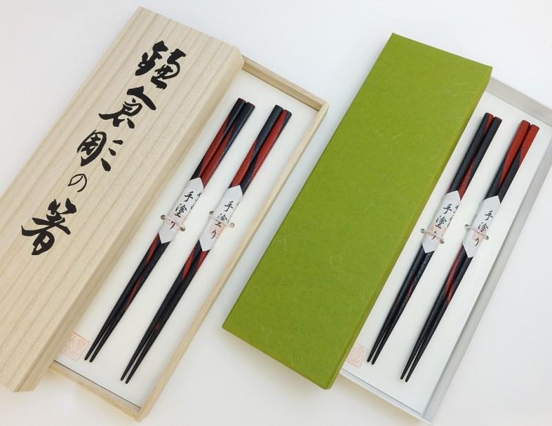 Echizen dry lacquer chopstick red and black twist L/S