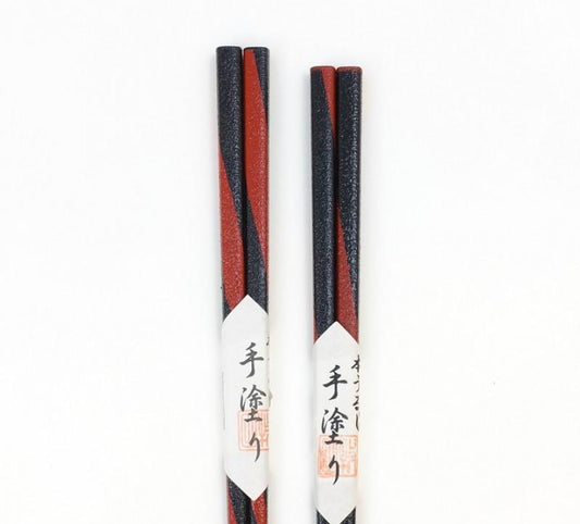 越前漆器 乾漆 赤黒ねじり 大/小