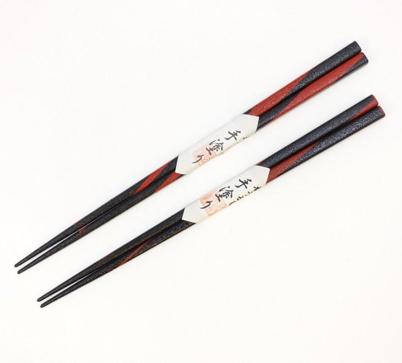 Echizen dry lacquer chopstick red and black twist L/S