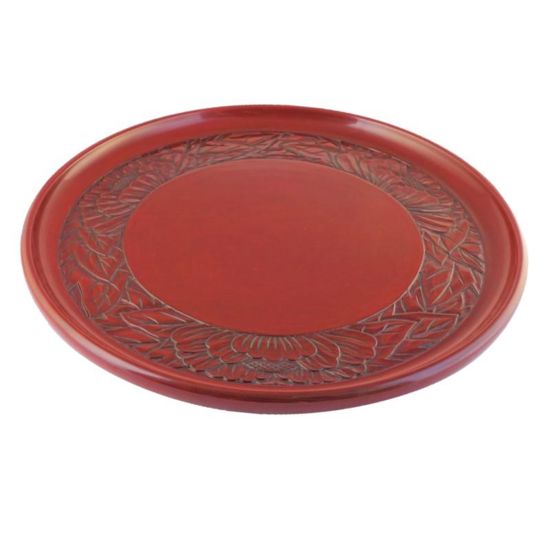 Round tray(30cm) / peony on rim