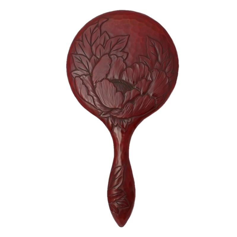 miroir à main taille moyenne pivoine