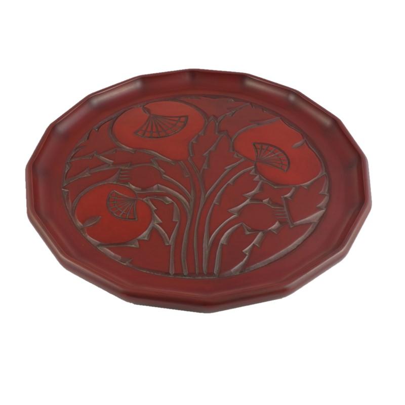Hexadecagonal tray (30cm) / poppy