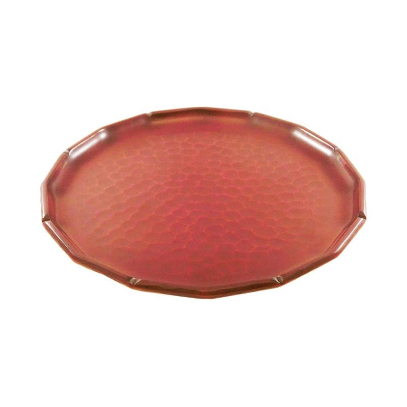 Hexadecagonal tray (24cm) / chisel mark