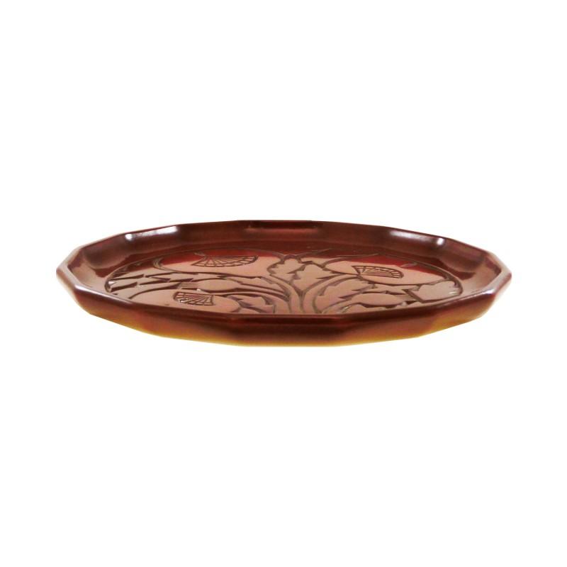 Hexadecagonal tray (24cm) / poppy