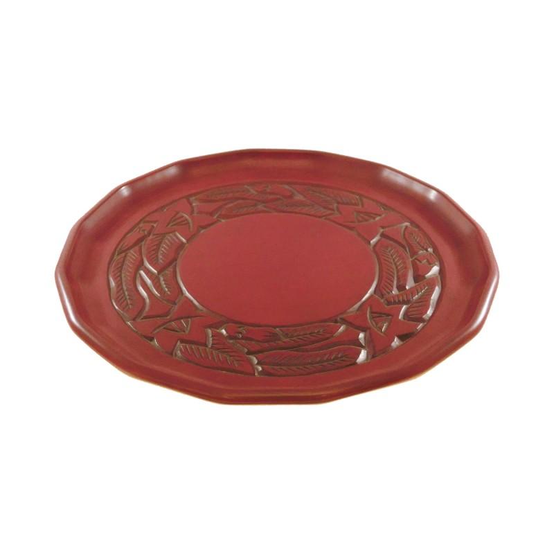 Hexadecagonal tray (24cm) / bellflower on rim