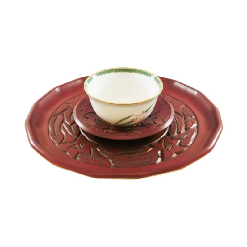 Hexadecagonal tray (24cm) / bellflower on rim