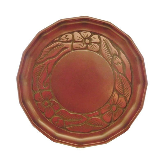 Hexadecagonal tray (24cm) / small flower on rim