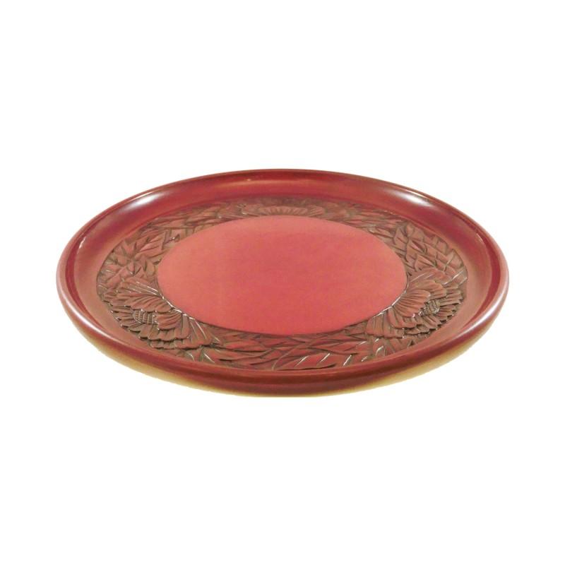 Round tray(27cm) / peony on rim