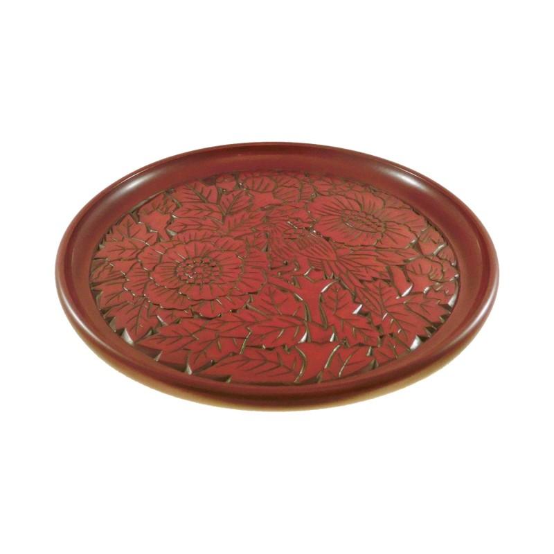 Round tray(27cm) / peony with bird