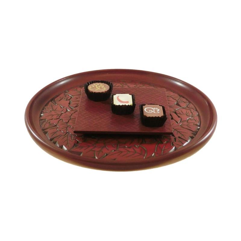Round tray(27cm) / peony with bird