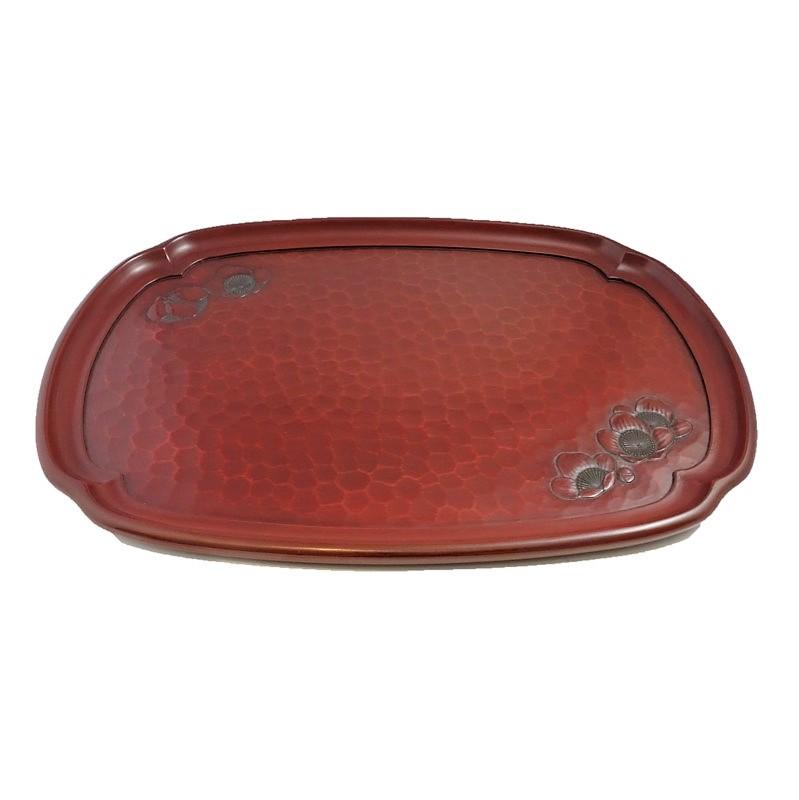 Tray in Mokko-shape (25.5×24cm) / plum flower