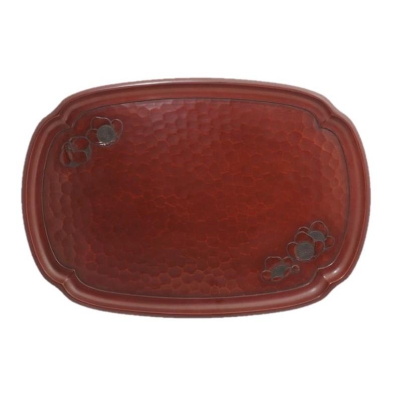 Tray in Mokko-shape (25.5×24cm) / plum flower
