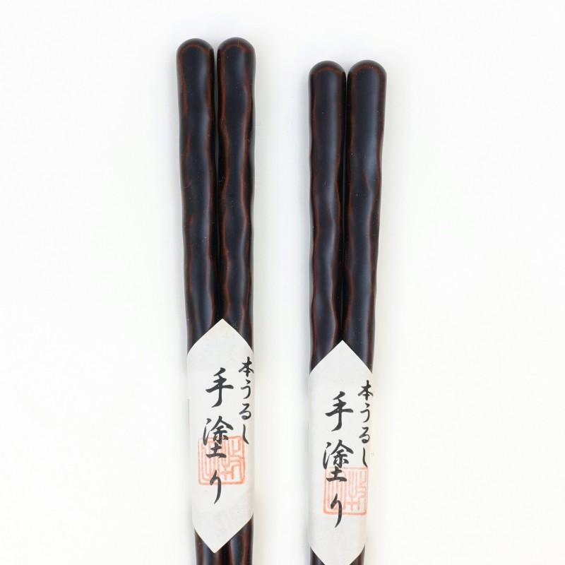 Echizen lacquer chopstick　brown/red　L/S
