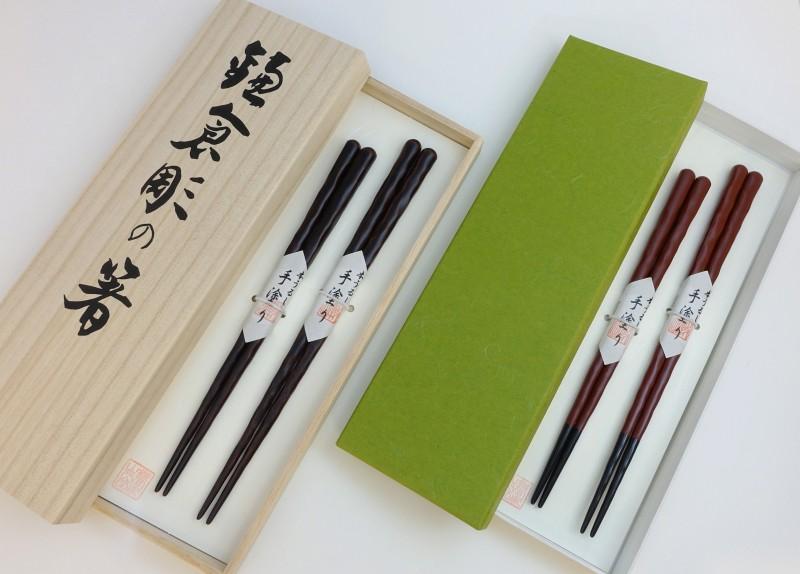 Echizen lacquer chopstick　brown/red　L/S