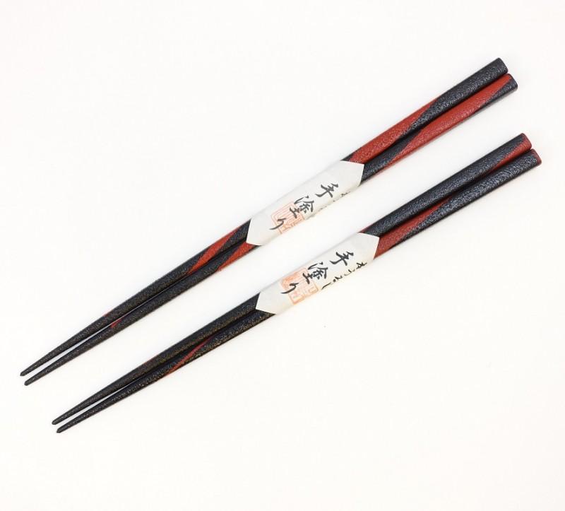 Echizen dry lacquer chopstick　red and black twist　L/S
