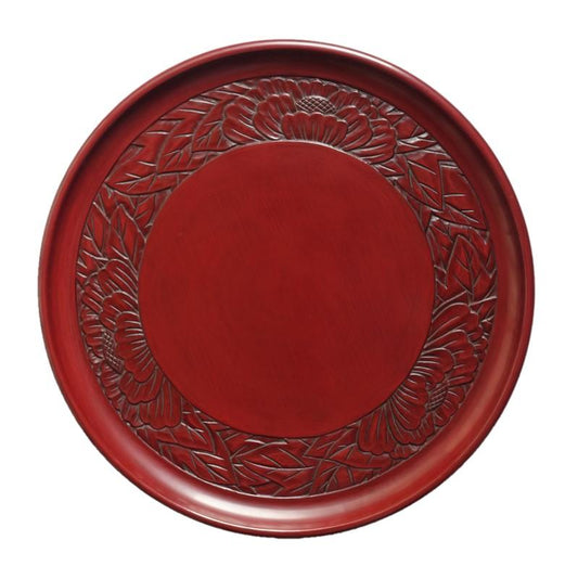 Round tray(30cm) / peony on rim