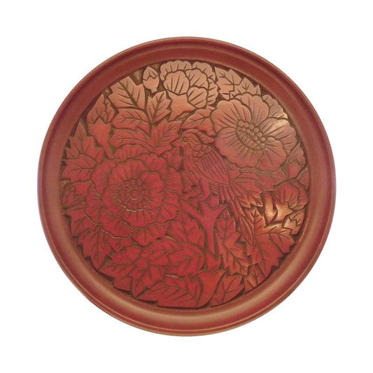 Round tray(27cm) / peony with bird